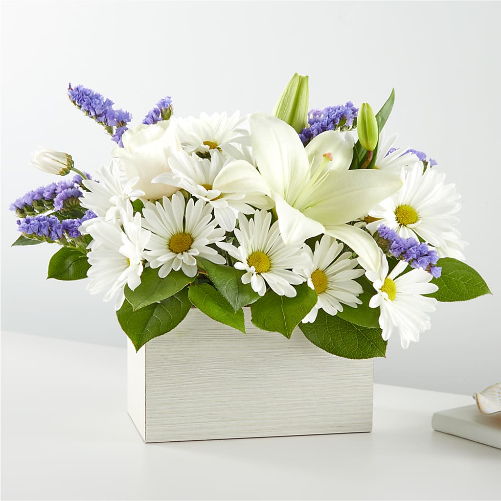 Beyond Blue Box Bouquet – THE LADYBUG FLORAL & GIFTS, Berlin WI