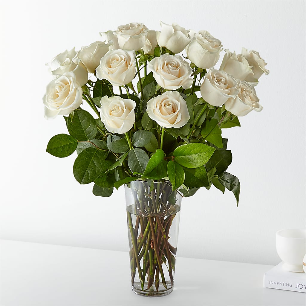 Long Stem White Rose Bouquet – THE LADYBUG FLORAL & GIFTS, Berlin WI