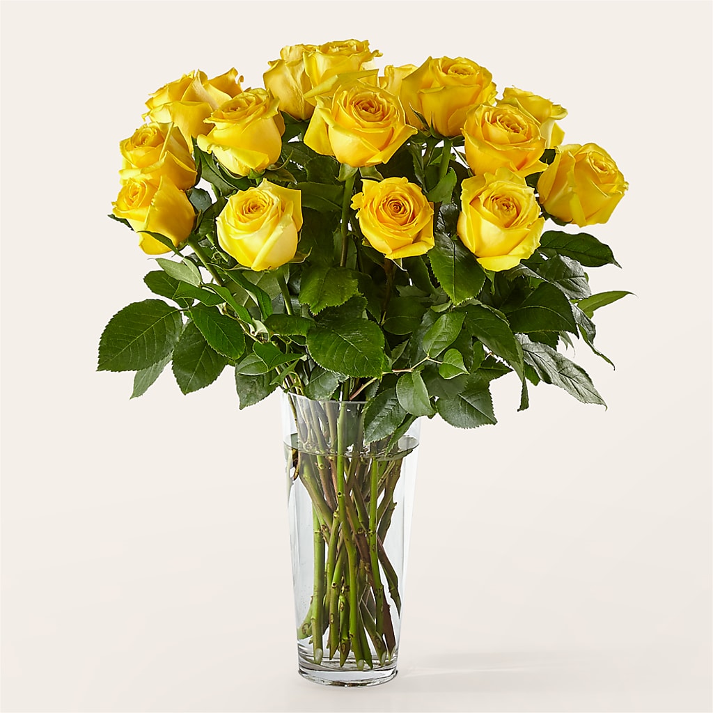 Long Stem Yellow Rose Bouquet – THE LADYBUG FLORAL & GIFTS, Berlin WI