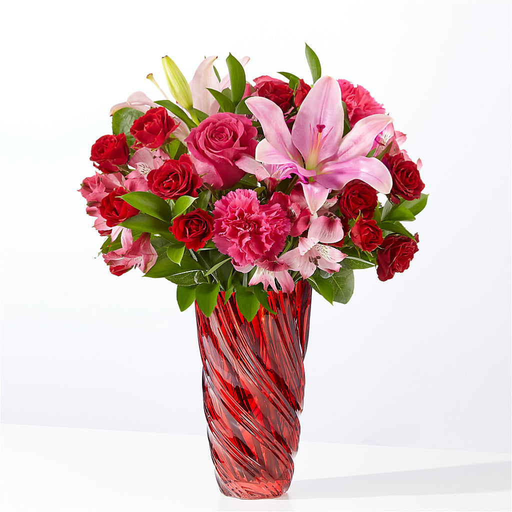 In Love Bouquet with Luxe Swirl Vase – THE LADYBUG FLORAL & GIFTS, Berlin WI