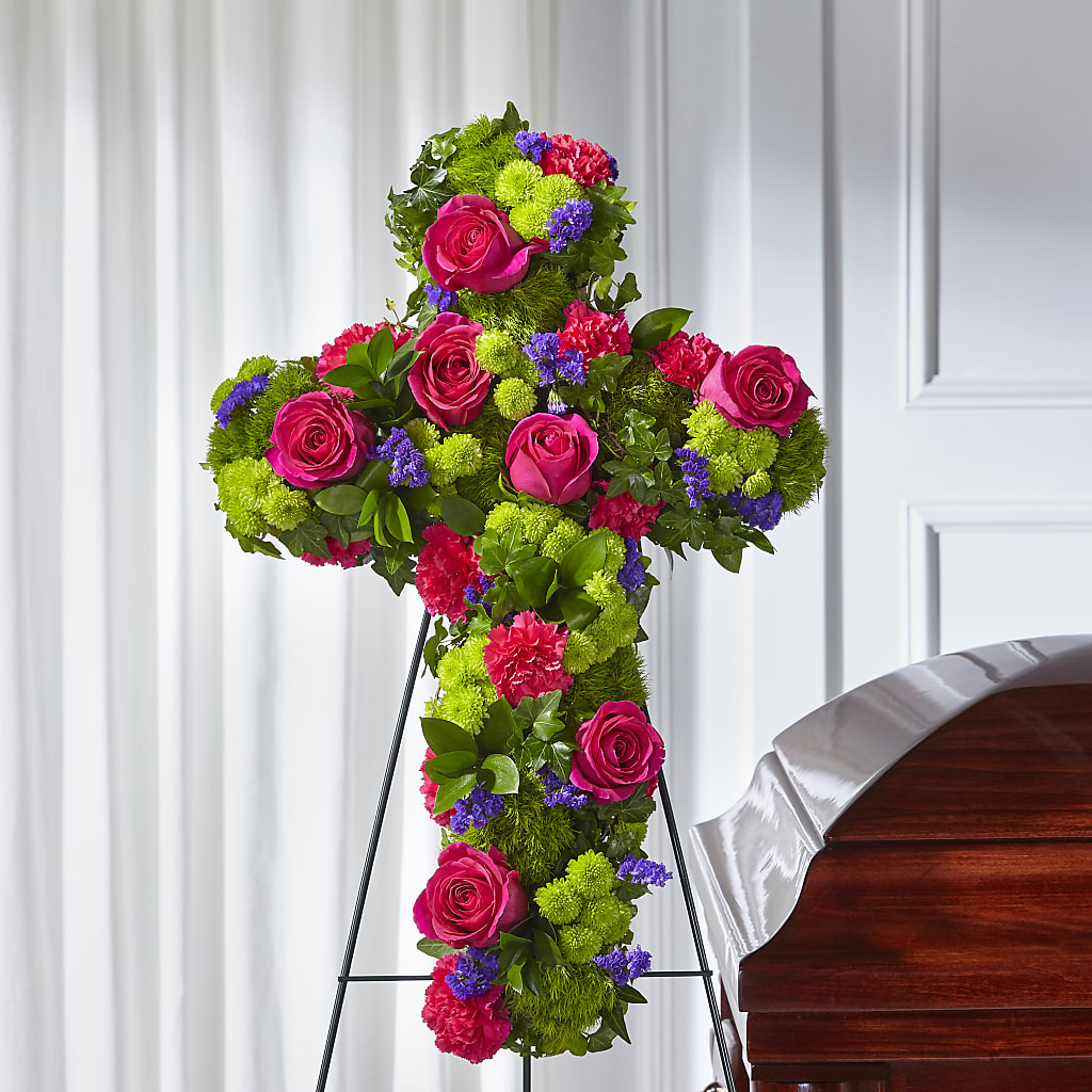 Tribute Rose Floral Cross – THE LADYBUG FLORAL & GIFTS, Berlin WI