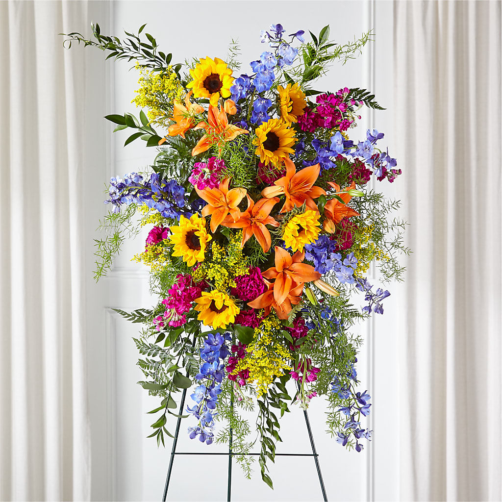 Sunlit Memories Standing Spray (Standard) – THE LADYBUG FLORAL & GIFTS, Berlin WI