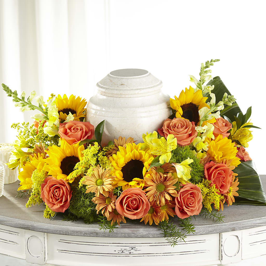 Faithful Sunflower Cremation Adornment – THE LADYBUG FLORAL & GIFTS, Berlin WI