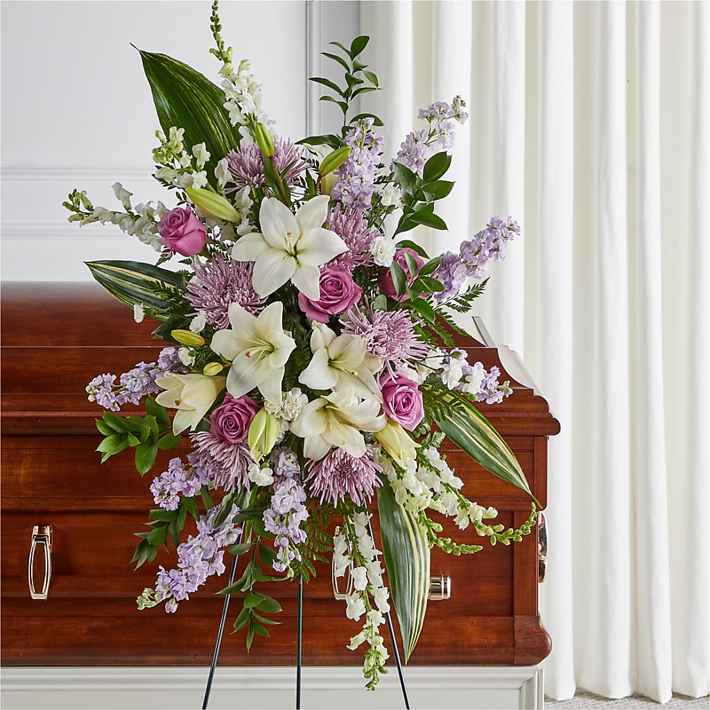Grateful Hearts Standing Spray – THE LADYBUG FLORAL & GIFTS, Berlin WI