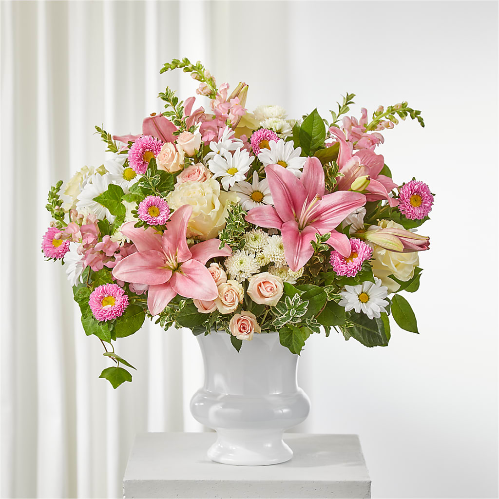 Empathetic Blooms Urn Arrangement – THE LADYBUG FLORAL & GIFTS, Berlin WI