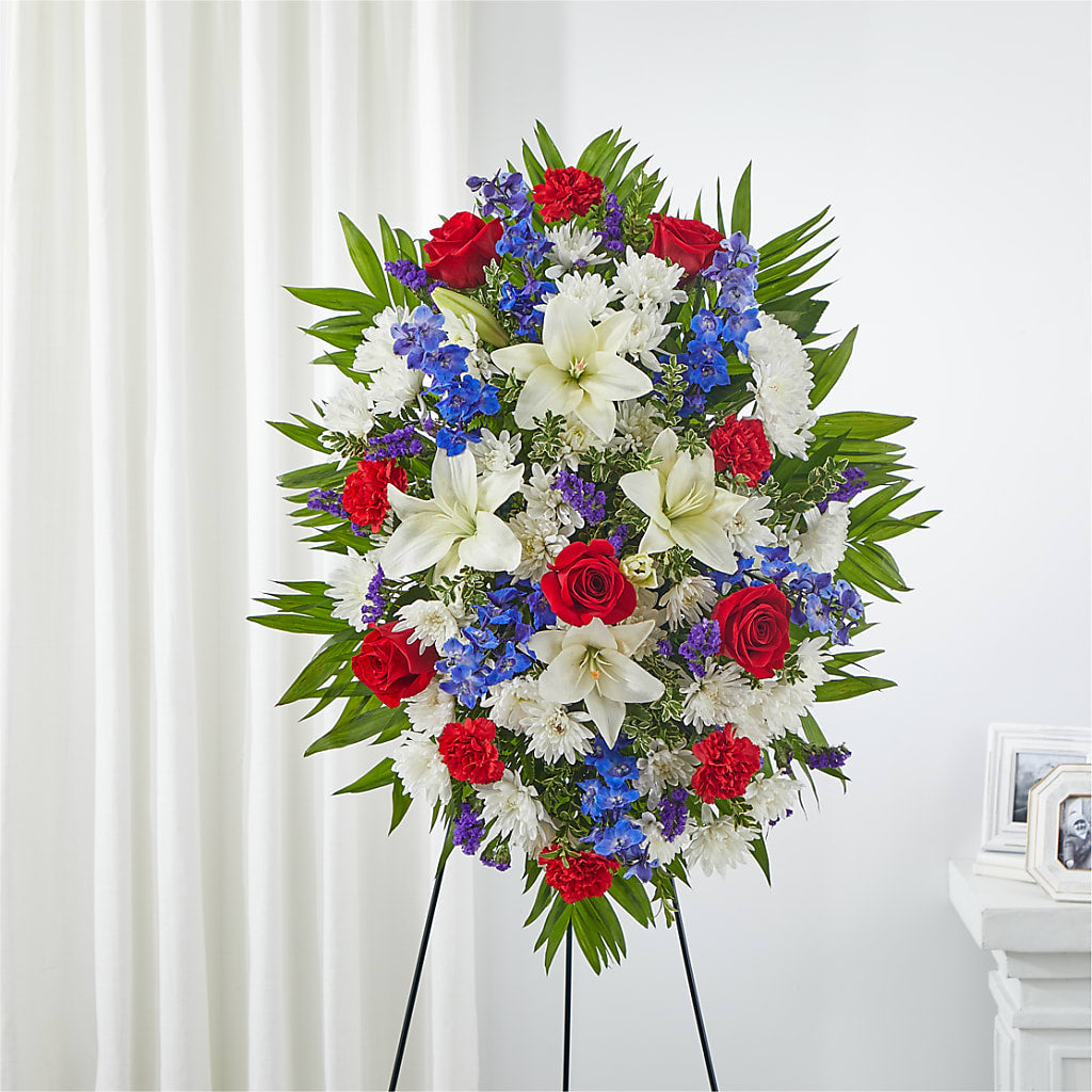 Cherished Service Standing Spray – THE LADYBUG FLORAL & GIFTS, Berlin WI