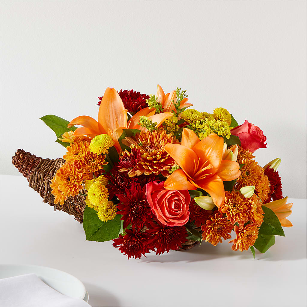Bouquet of Blessings Cornucopia – THE LADYBUG FLORAL & GIFTS, Berlin WI