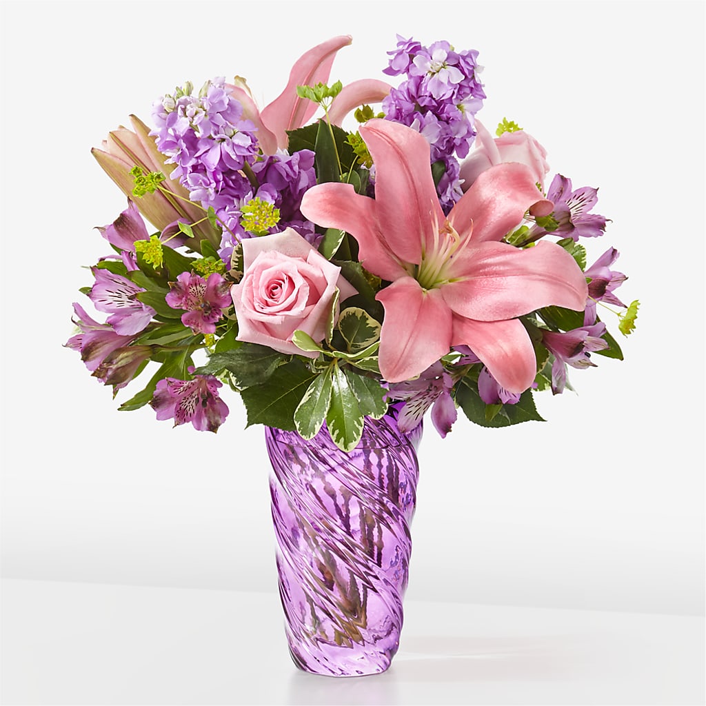Precious Petals Bouquet with Luxe Swirl Vase – THE LADYBUG FLORAL & GIFTS, Berlin WI