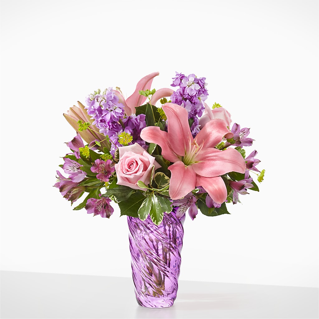 Precious Petals Bouquet with Luxe Swirl Vase – THE LADYBUG FLORAL & GIFTS, Berlin WI