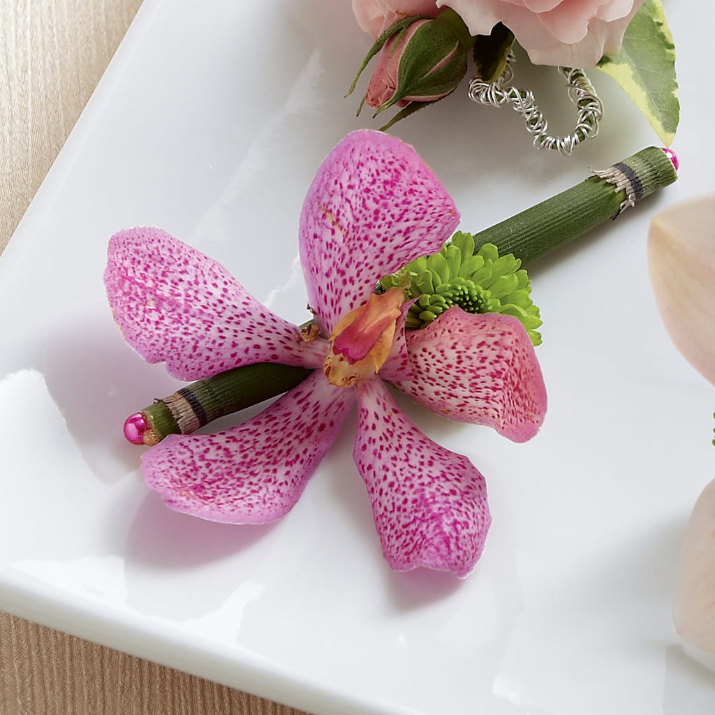 Pink Mokara Boutonniere – THE LADYBUG FLORAL & GIFTS, Berlin WI