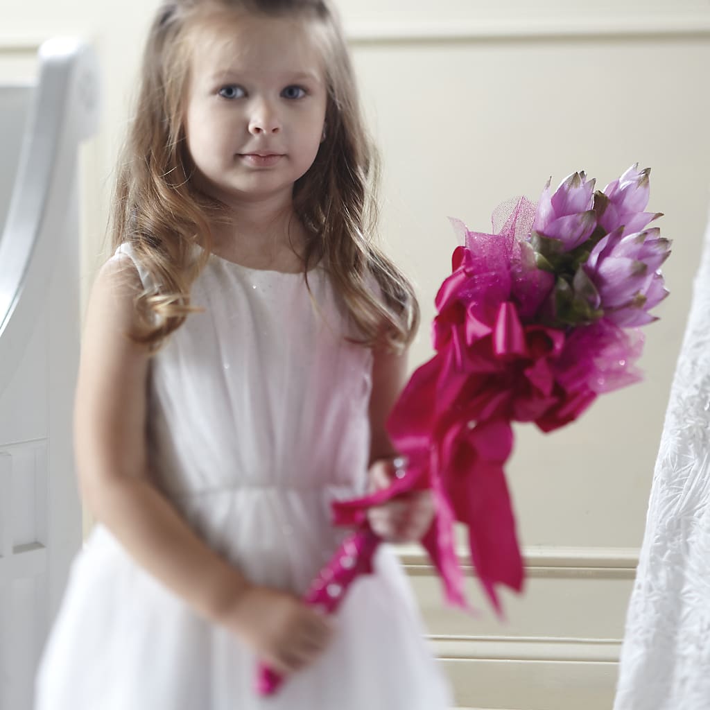 Sparkle Pink Flower Girl Bouquet – THE LADYBUG FLORAL & GIFTS, Berlin WI