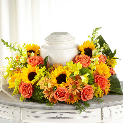 Faithful Sunflower Cremation Adornment – THE LADYBUG FLORAL & GIFTS, Berlin WI