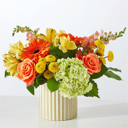 Autumn Sunshine Bouquet with Ivory Vase – THE LADYBUG FLORAL & GIFTS, Berlin WI