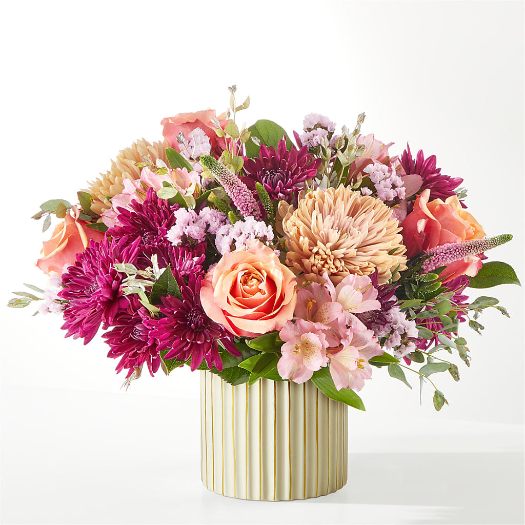 Berry Cobbler Bouquet with Ivory Vase – THE LADYBUG FLORAL & GIFTS, Berlin WI