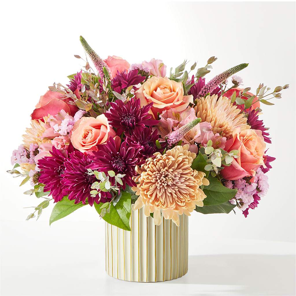 Berry Cobbler Bouquet with Ivory Vase – THE LADYBUG FLORAL & GIFTS, Berlin WI