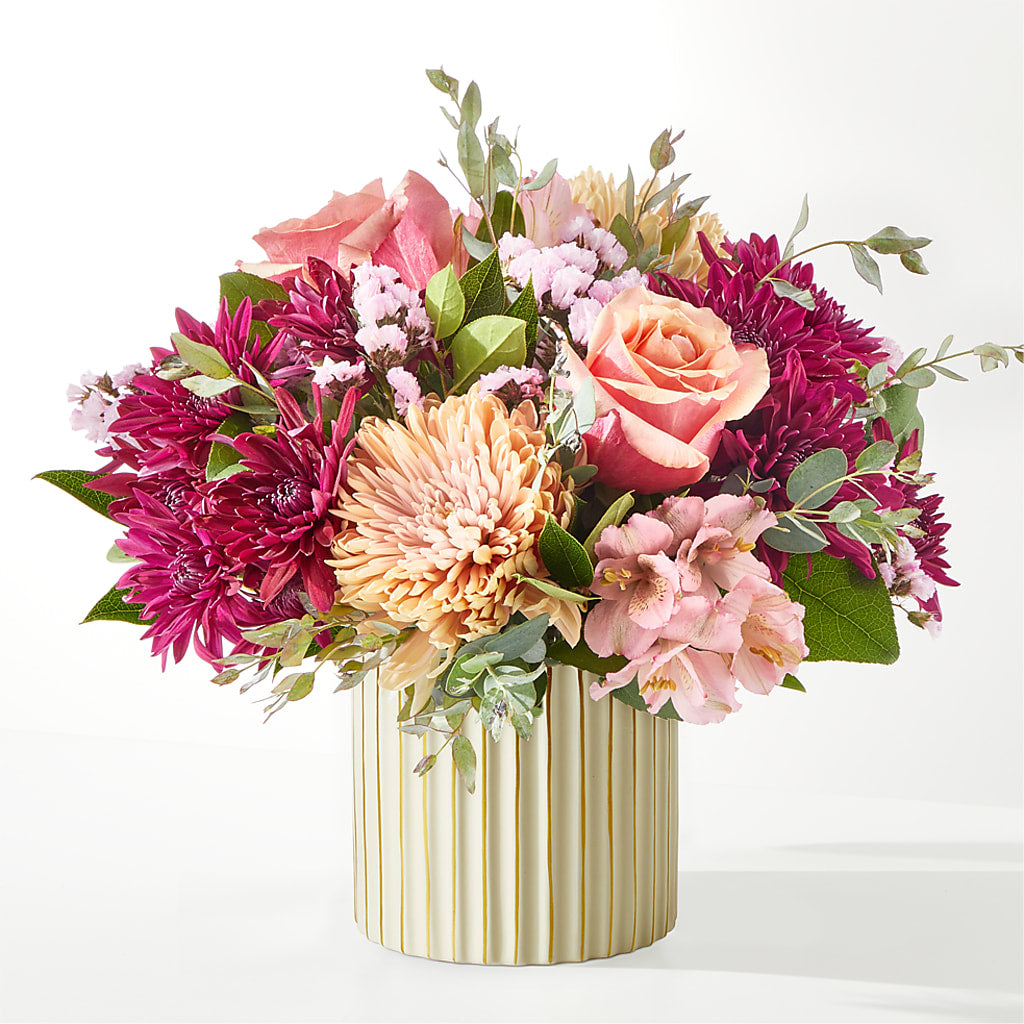 Berry Cobbler Bouquet with Ivory Vase – THE LADYBUG FLORAL & GIFTS, Berlin WI