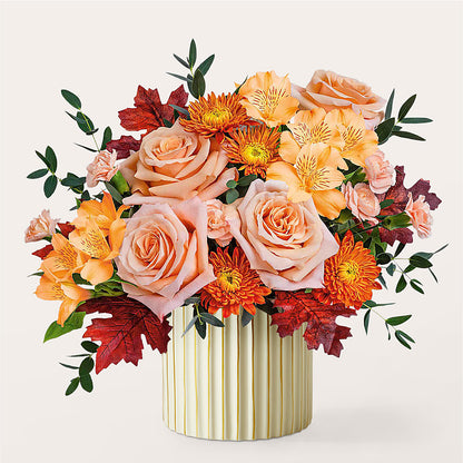 Spiced Latte Bouquet with Ivory Vase – THE LADYBUG FLORAL & GIFTS, Berlin WI