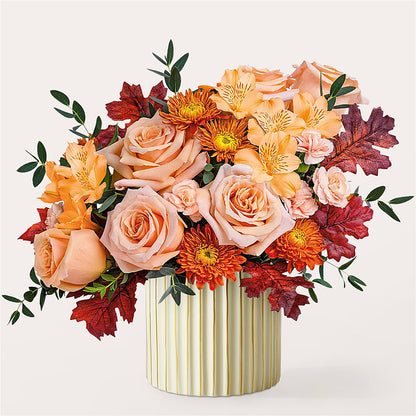 Spiced Latte Bouquet with Ivory Vase – THE LADYBUG FLORAL & GIFTS, Berlin WI