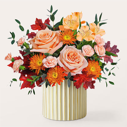 Spiced Latte Bouquet with Ivory Vase – THE LADYBUG FLORAL & GIFTS, Berlin WI
