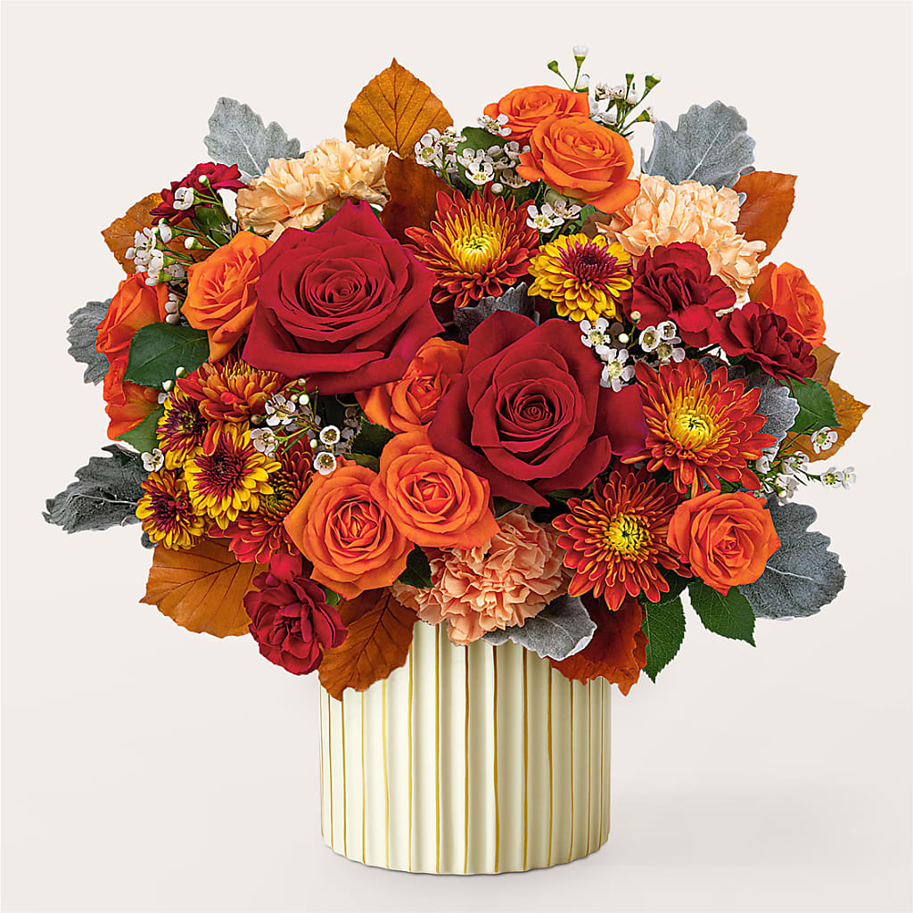 Merlot Bouquet with Ivory Vase – THE LADYBUG FLORAL & GIFTS, Berlin WI