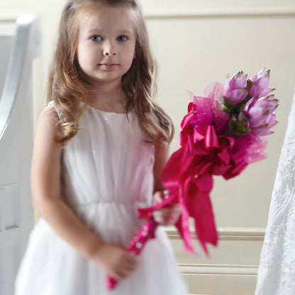 Sparkle Pink Flower Girl Bouquet – THE LADYBUG FLORAL & GIFTS, Berlin WI